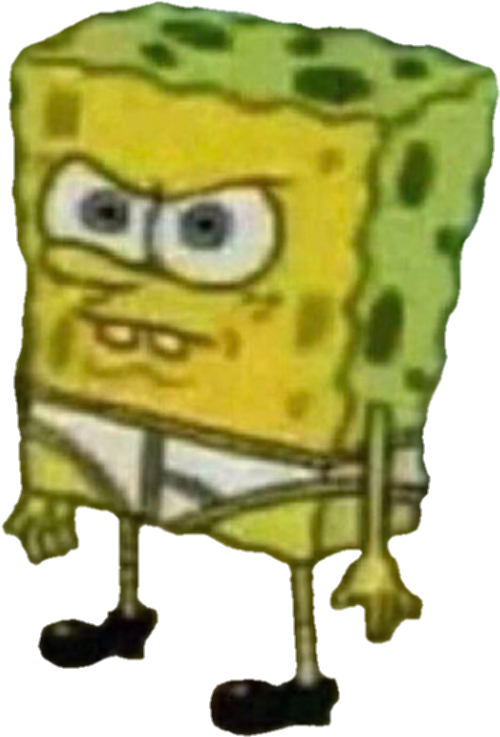 Angry Sponge Bob Cartoon Character PNG image