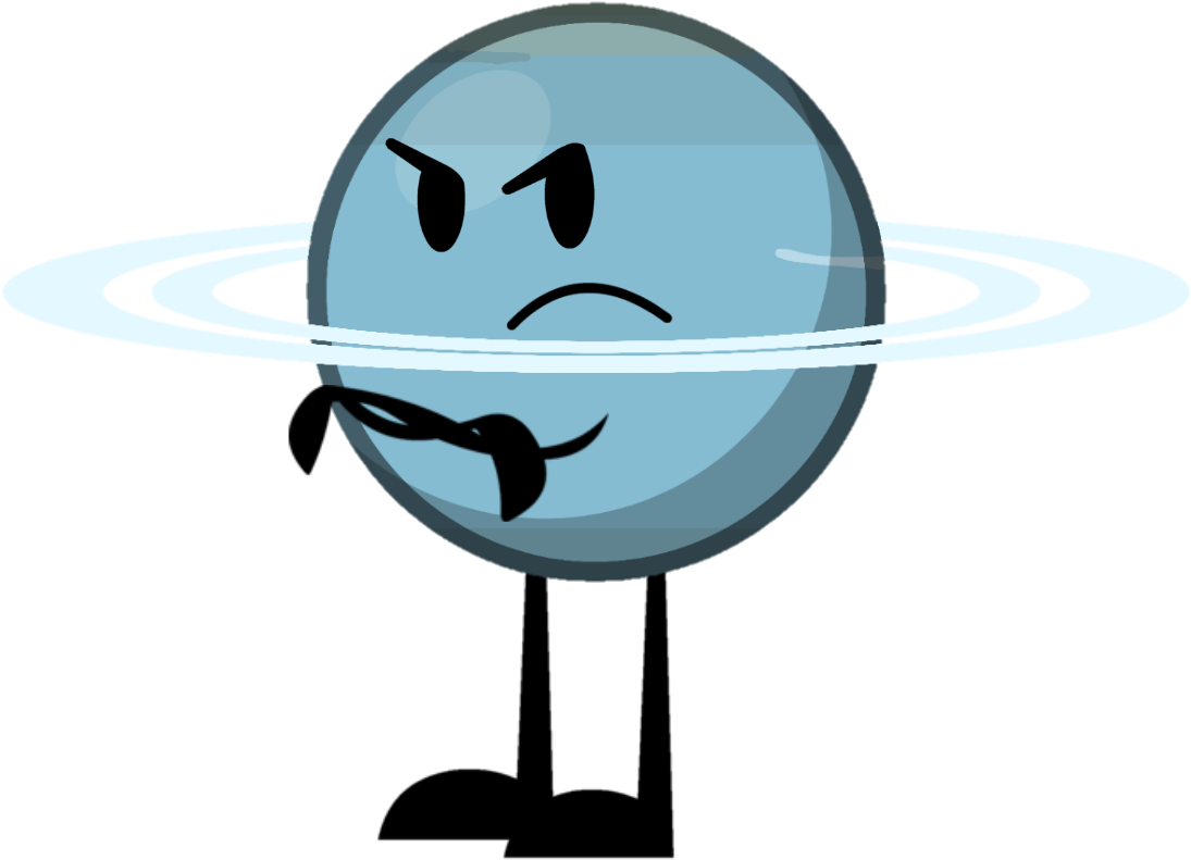 Angry Uranus Cartoon Character PNG image