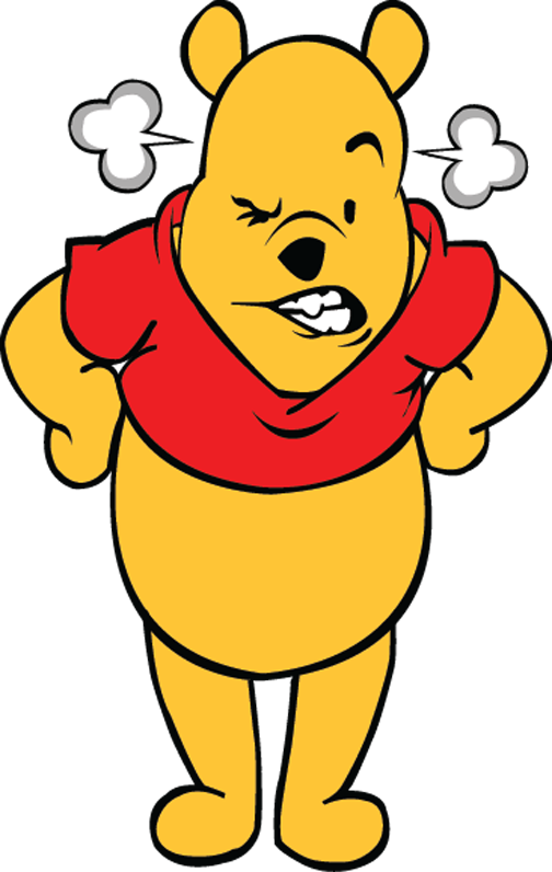 Angry Yellow Bear Cartoon PNG image