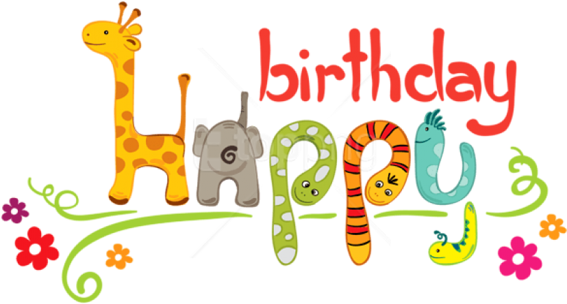 Animal Alphabet Happy Birthday Background PNG image