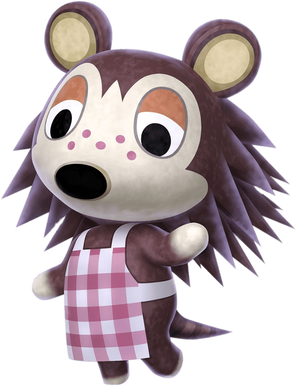 Animal Crossing Characterin Pink Checkered Dress PNG image