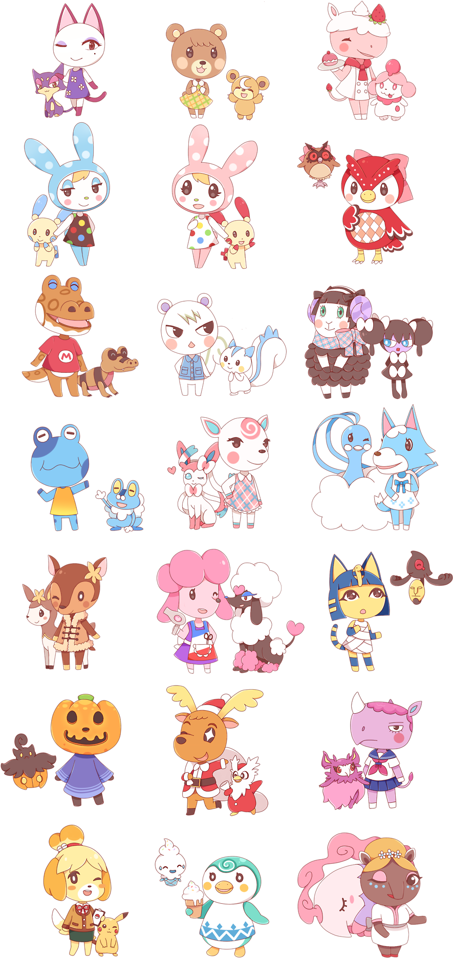 Animal Crossing Characters Cute Illustration PNG image