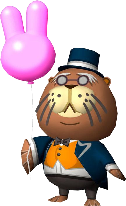 Animal Crossing Characterwith Pink Balloon PNG image