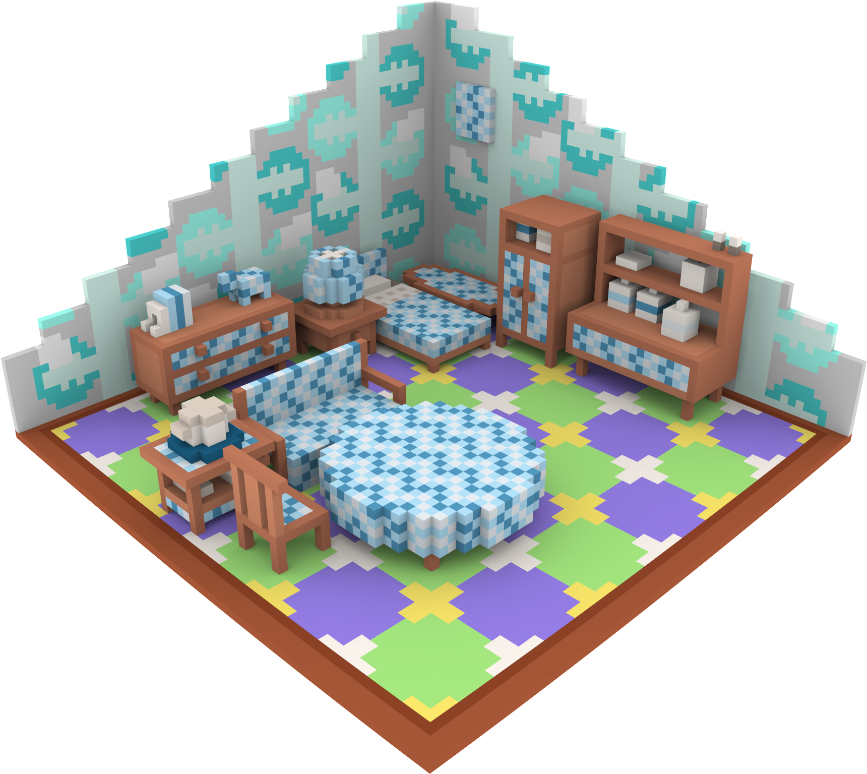 Animal Crossing Pixel Room Design PNG image