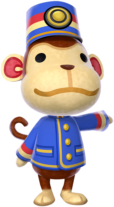 Animal Crossing Porter Monkey Character PNG image