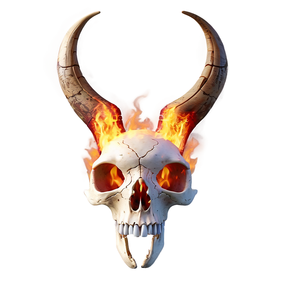 Animal Skull On Fire Png 06282024 PNG image