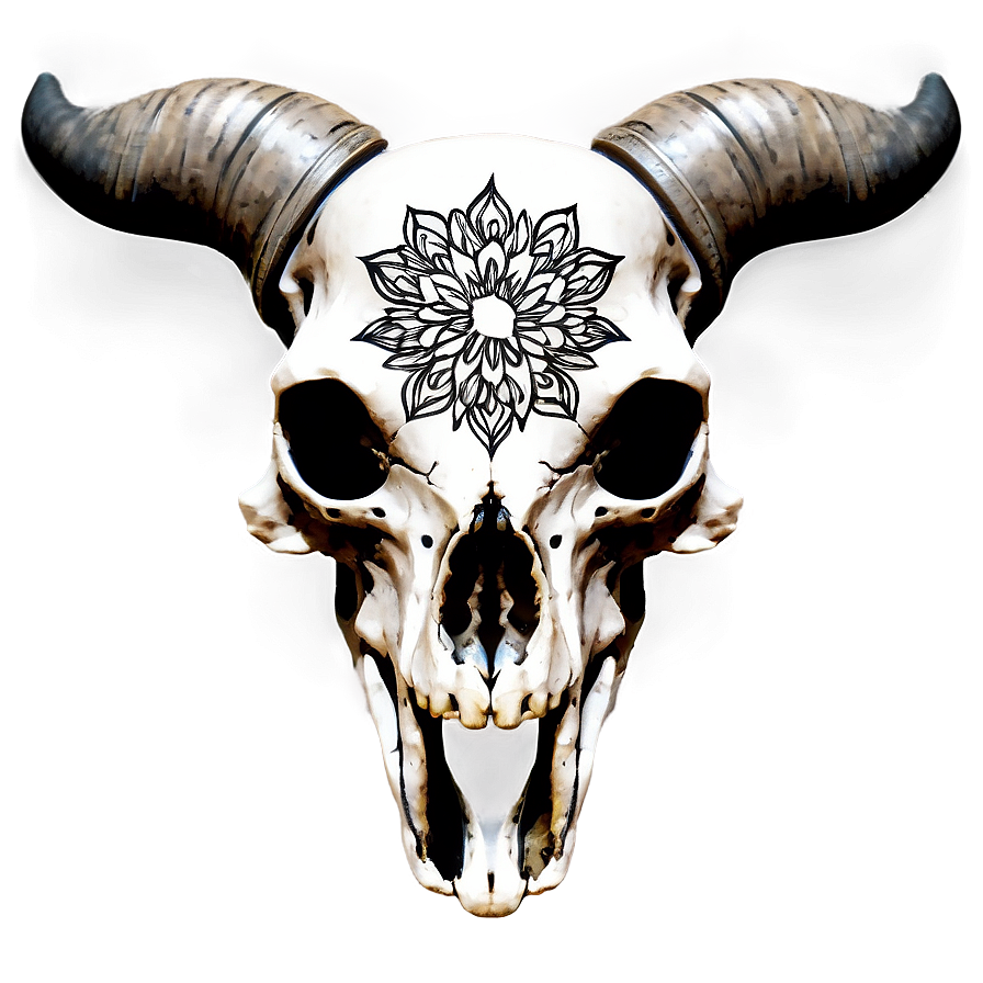 Animal Skull With Mandala Png Rms PNG image