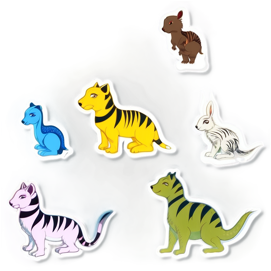 Animal Theme Stickers Png 06272024 PNG image