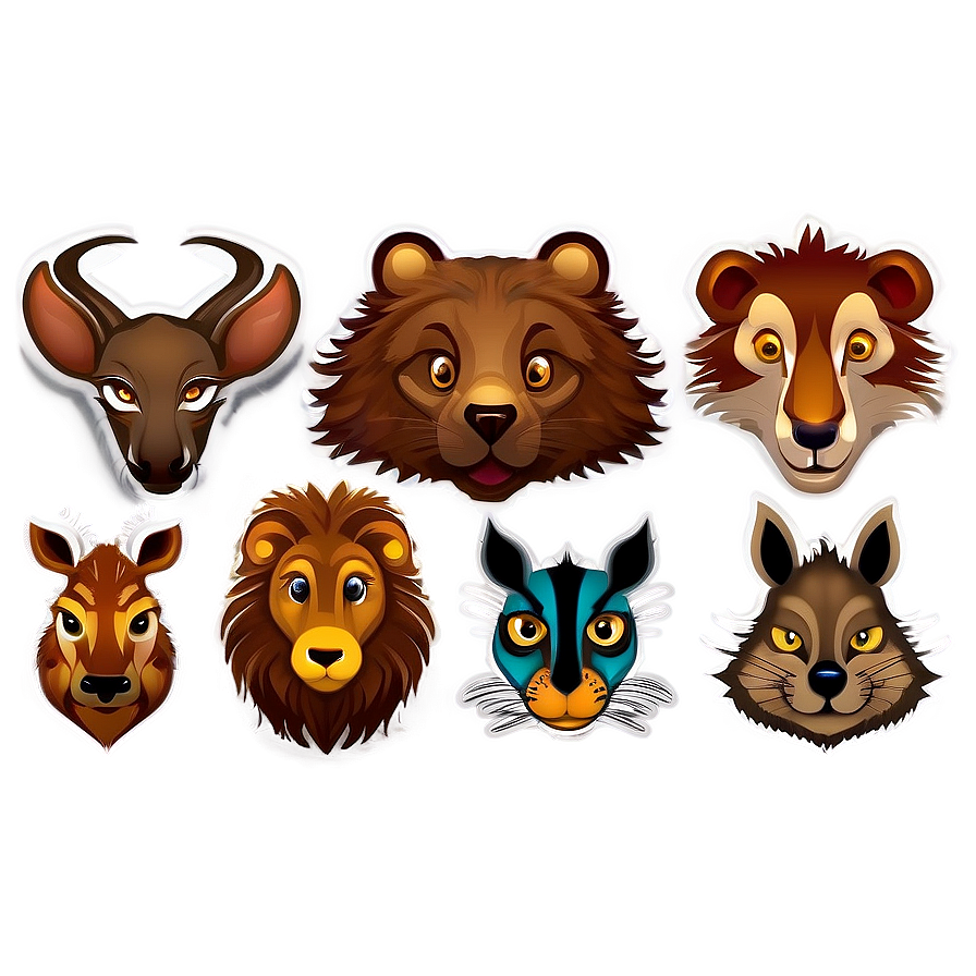 Animal Theme Stickers Png Kxq PNG image