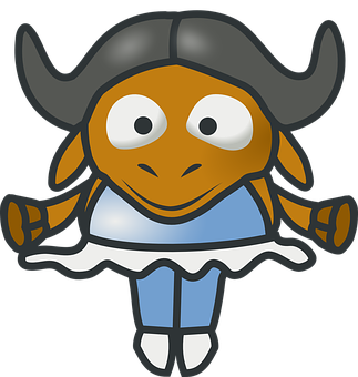 Animated African Buffalo Character PNG image