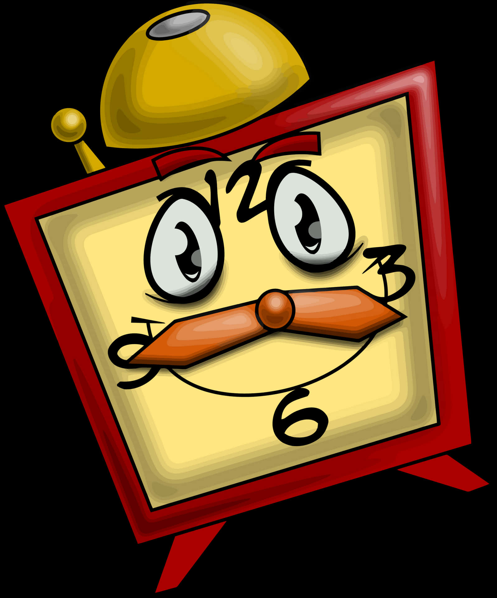 Animated Alarm Clock Character PNG image