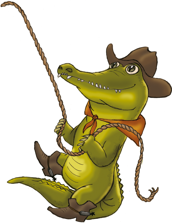 Animated Alligator On Swing PNG image