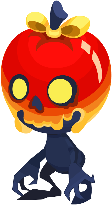 Animated Apple Skull Character PNG image