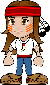 Animated Archer Girl Cartoon PNG image