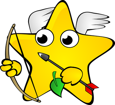 Animated Archer Star Cartoon PNG image