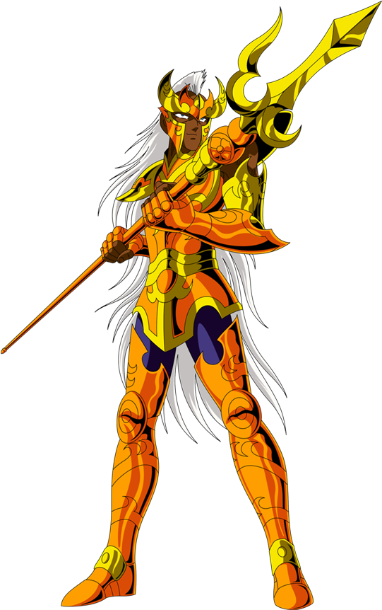Animated_ Armored_ Warrior_with_ Spear PNG image