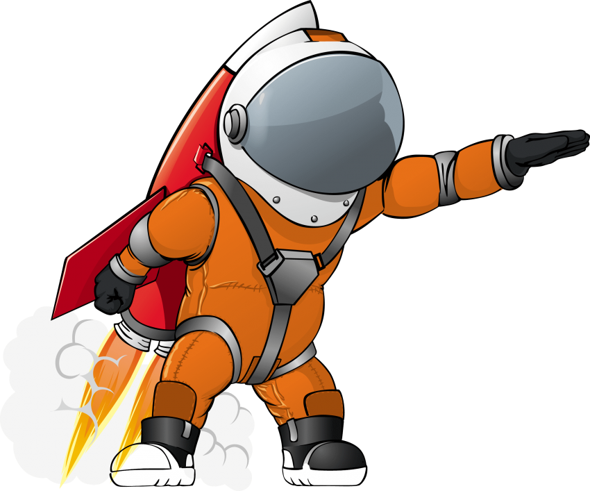 Animated Astronaut With Jetpack PNG image