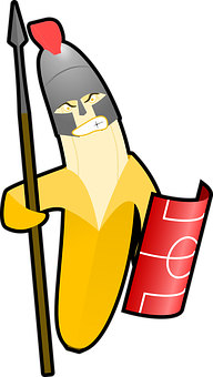 Animated Banana Warrior PNG image