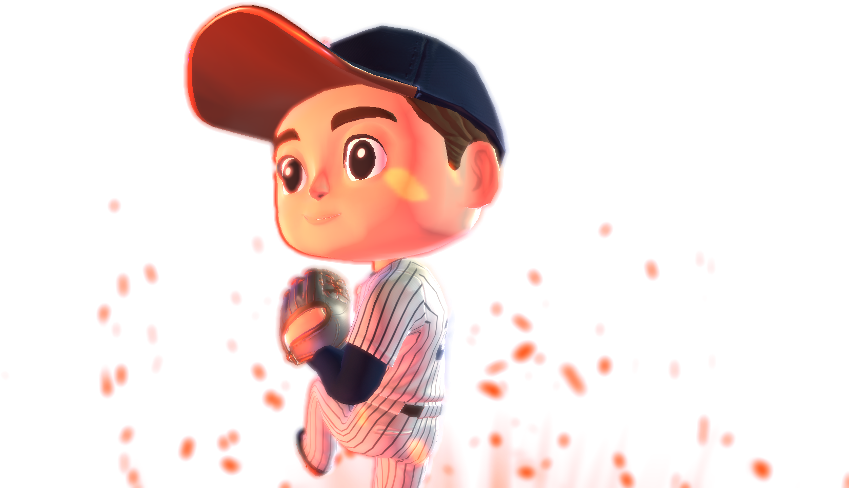 Animated Baseball Player Yankees Hat PNG image