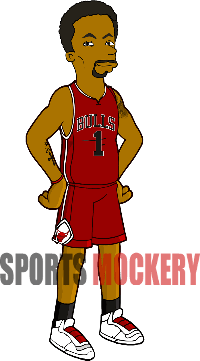 Animated Basketball Player Bulls Uniform PNG image