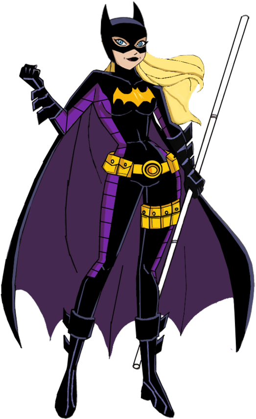 Animated Batgirl Standing Pose PNG image