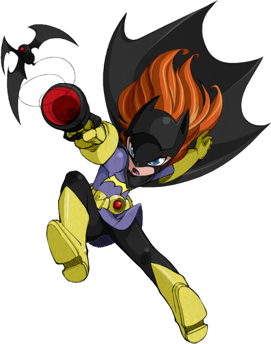 Animated Batgirlin Action PNG image