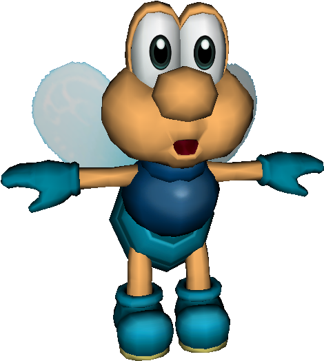 Animated Bee Character3 D Model PNG image