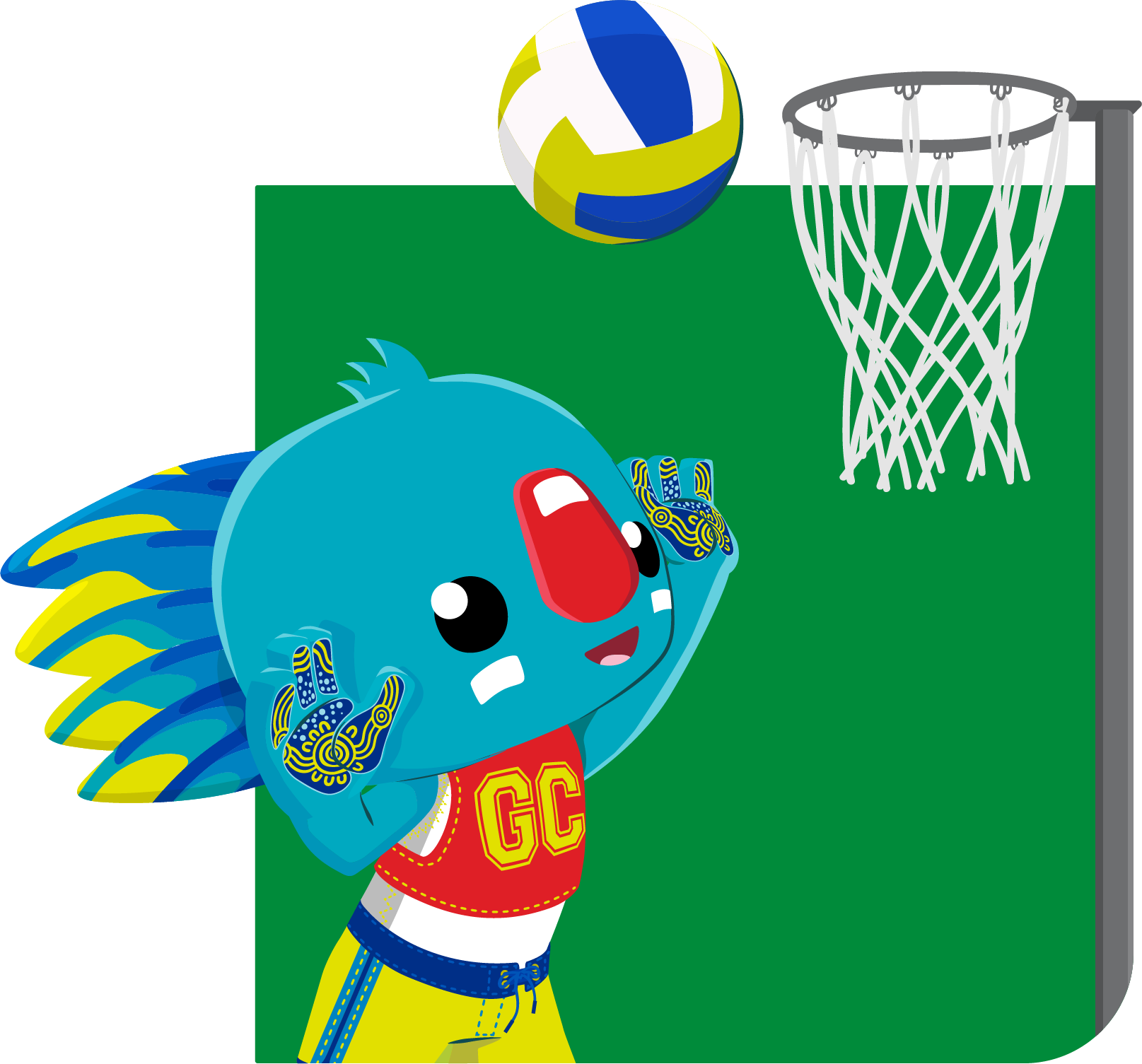 Animated Bird Playing Basketball Clipart PNG image