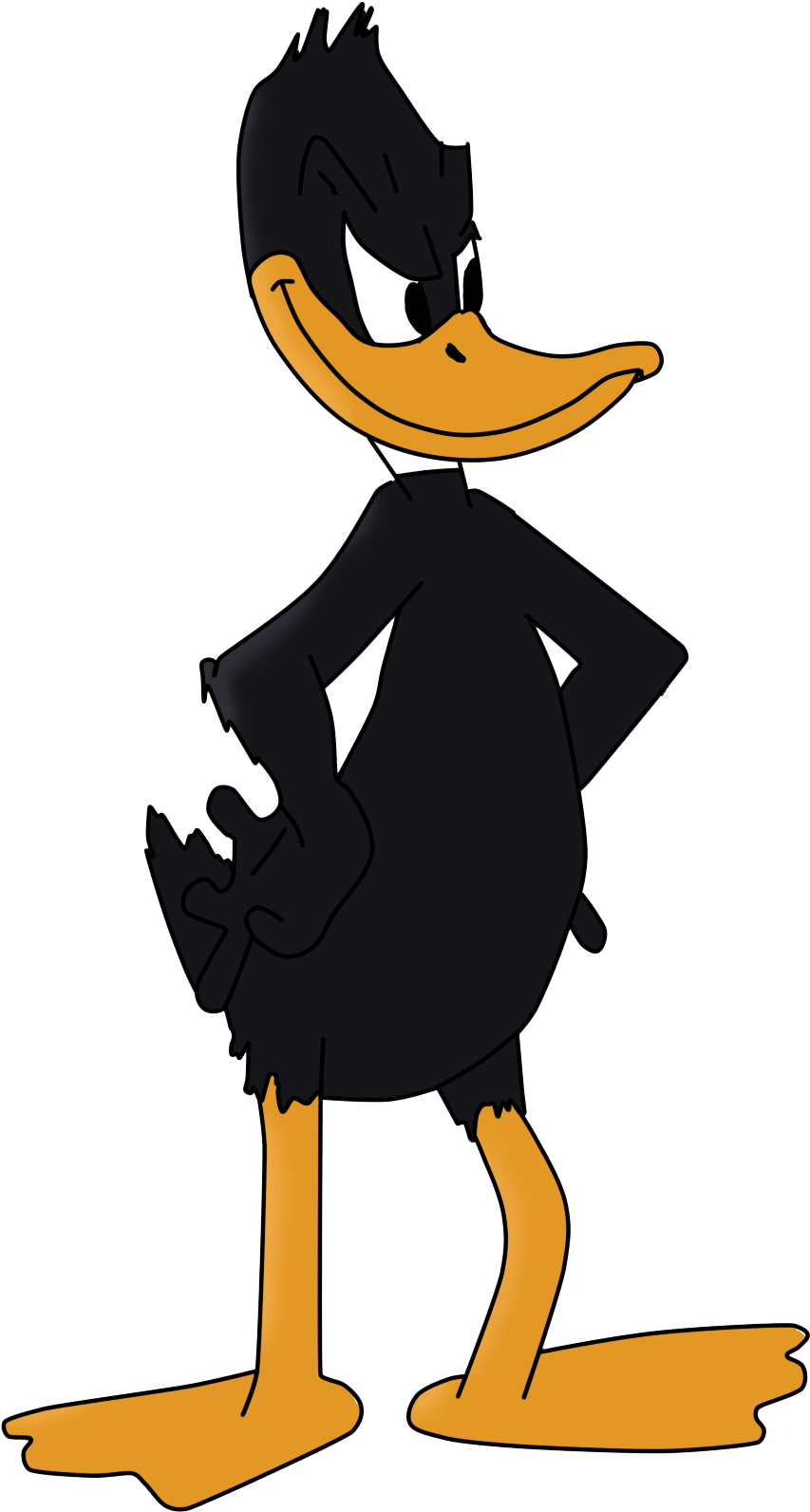 Animated Black Duck Character PNG image