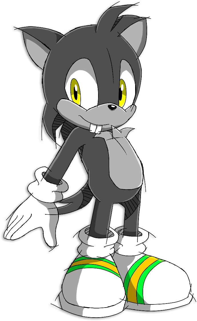 Animated Black Hedgehog Character PNG image