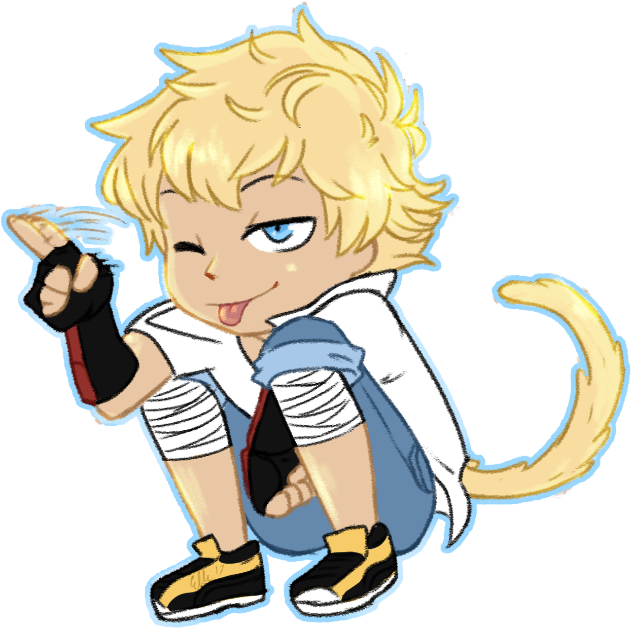 Animated Blond Character With Tailand Spark PNG image