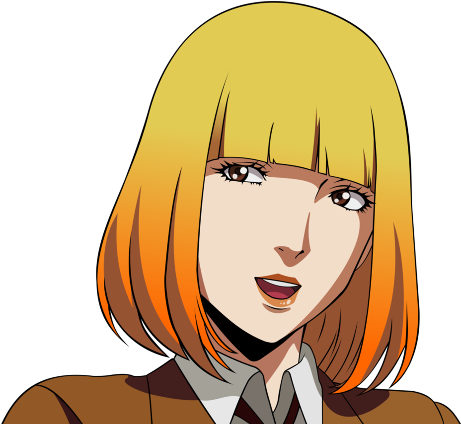 Animated Blonde Character Smiling PNG image
