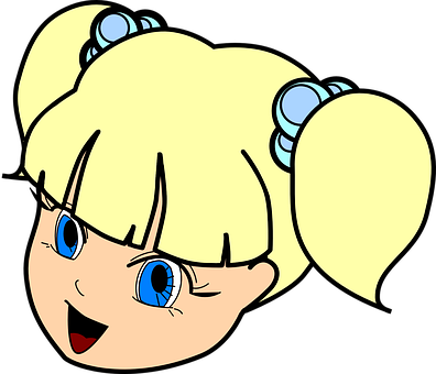 Animated Blonde Girl Cartoon Character PNG image
