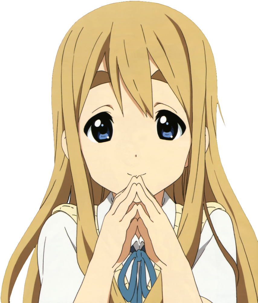 Animated Blonde Girl Praying Pose PNG image