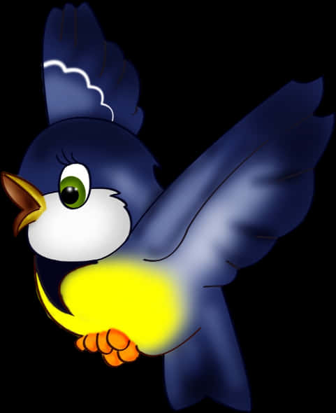 Animated Blue Birdin Flight PNG image