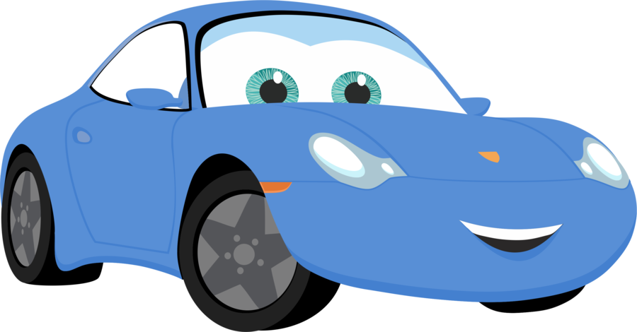 Animated Blue Car With Eyes PNG image