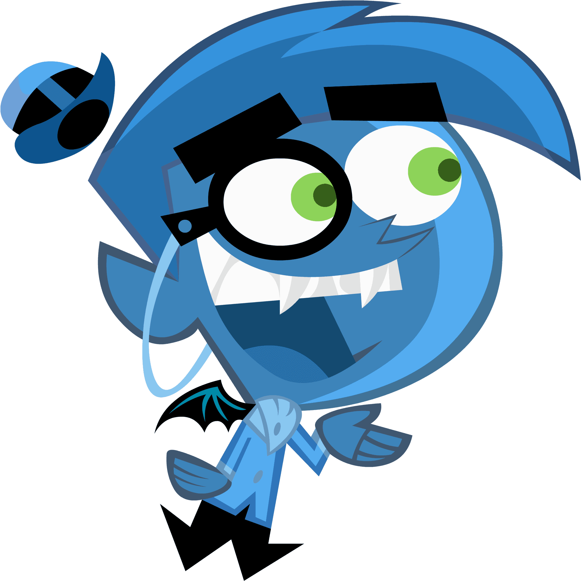 Animated Blue Character Laughing PNG image