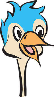 Animated Blue Crested Bird Character PNG image