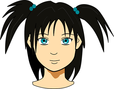 Animated Blue Eyed Girl PNG image