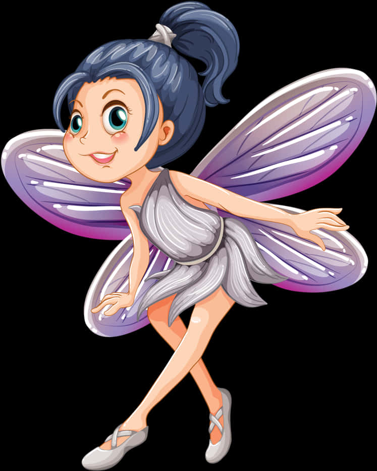 Animated Blue Haired Fairy PNG image