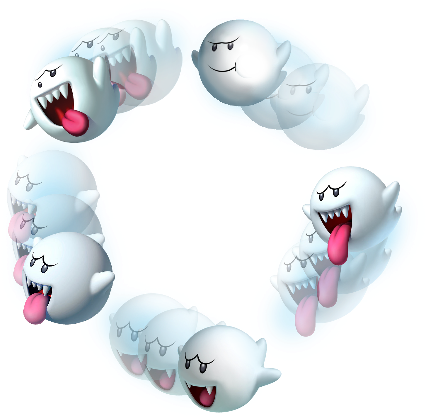 Animated Boo Characters Expression Sequence PNG image