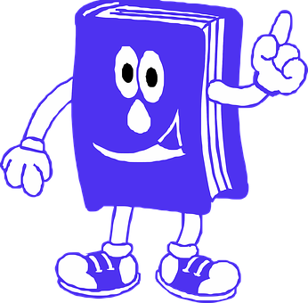 Animated Book Character Illustration PNG image