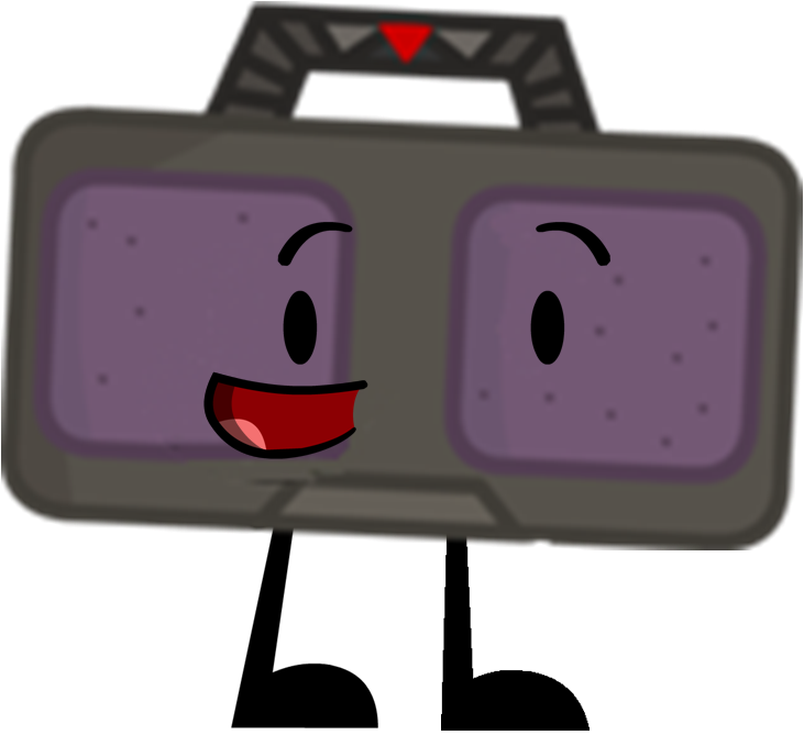 Animated Boombox Character Smiling PNG image