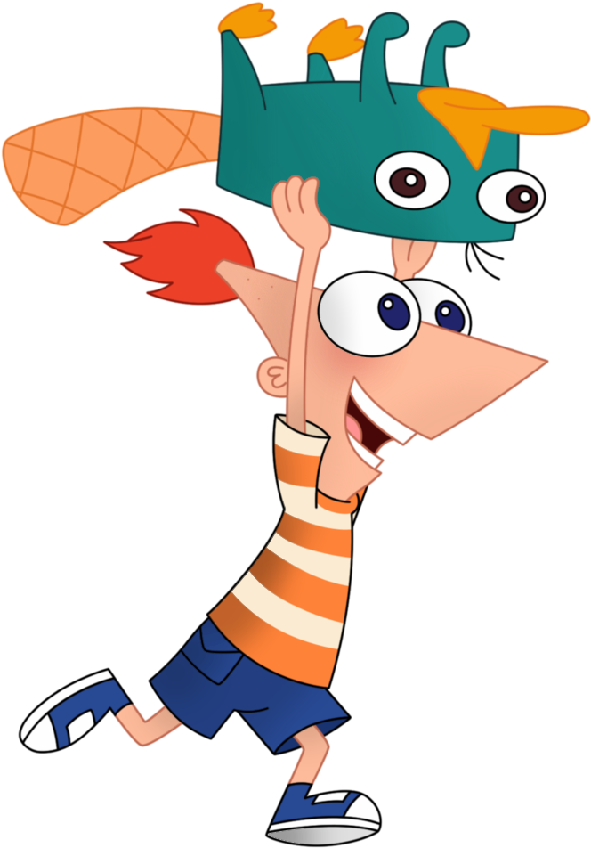 Animated Boy With Platypus Hat PNG image