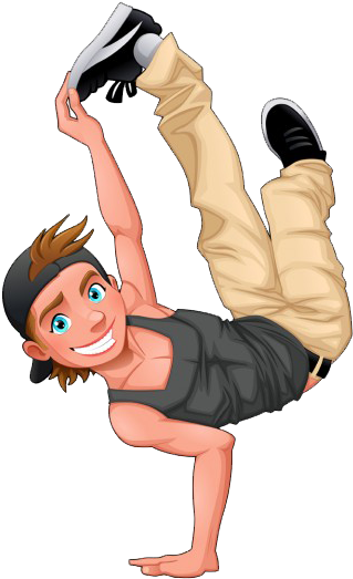 Animated Breakdancer Freeze Pose PNG image