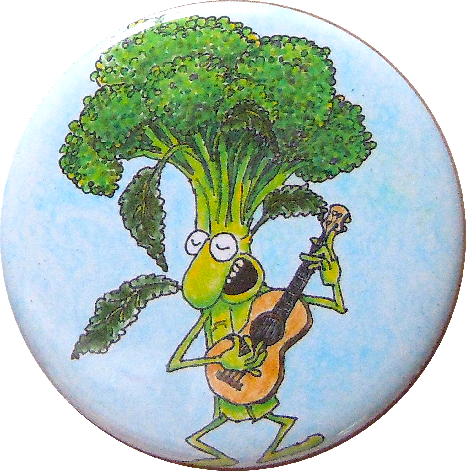 Animated Broccoli Playing Guitar PNG image