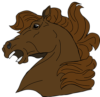 Animated Brown Horse Head PNG image