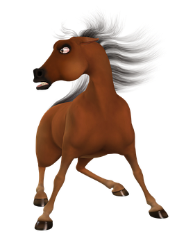 Animated Brown Horse Illustration PNG image