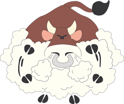 Animated Bull Disguisedas Sheep PNG image