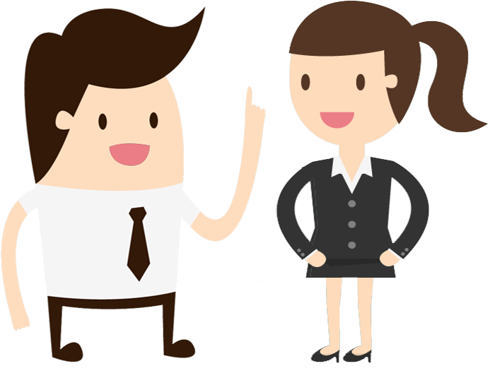 Animated Business Duo PNG image